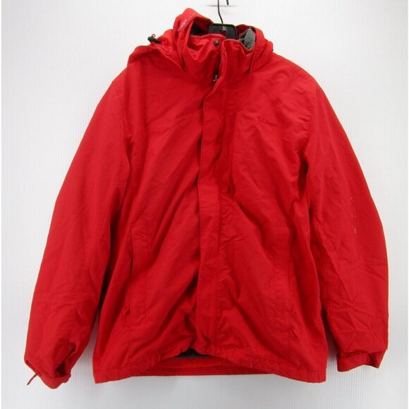 LL Bean Jacket Medium Red 3-In-1 Fleece Parka Inner Coat Outdoor * - Picture 1 of 16